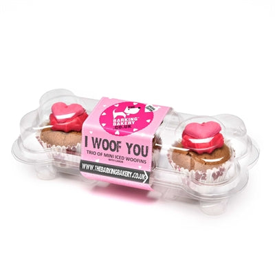 The Barking Bakery I Woof You Valentine Mini Iced Woofins Trio Assorted