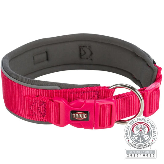 Trixie - Premium Halsband, extra breit, Fuchsia/Grafit