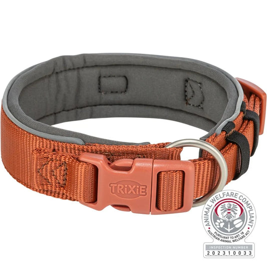 Trixie - Premium Halsband, extra breit, Rost/Grafit
