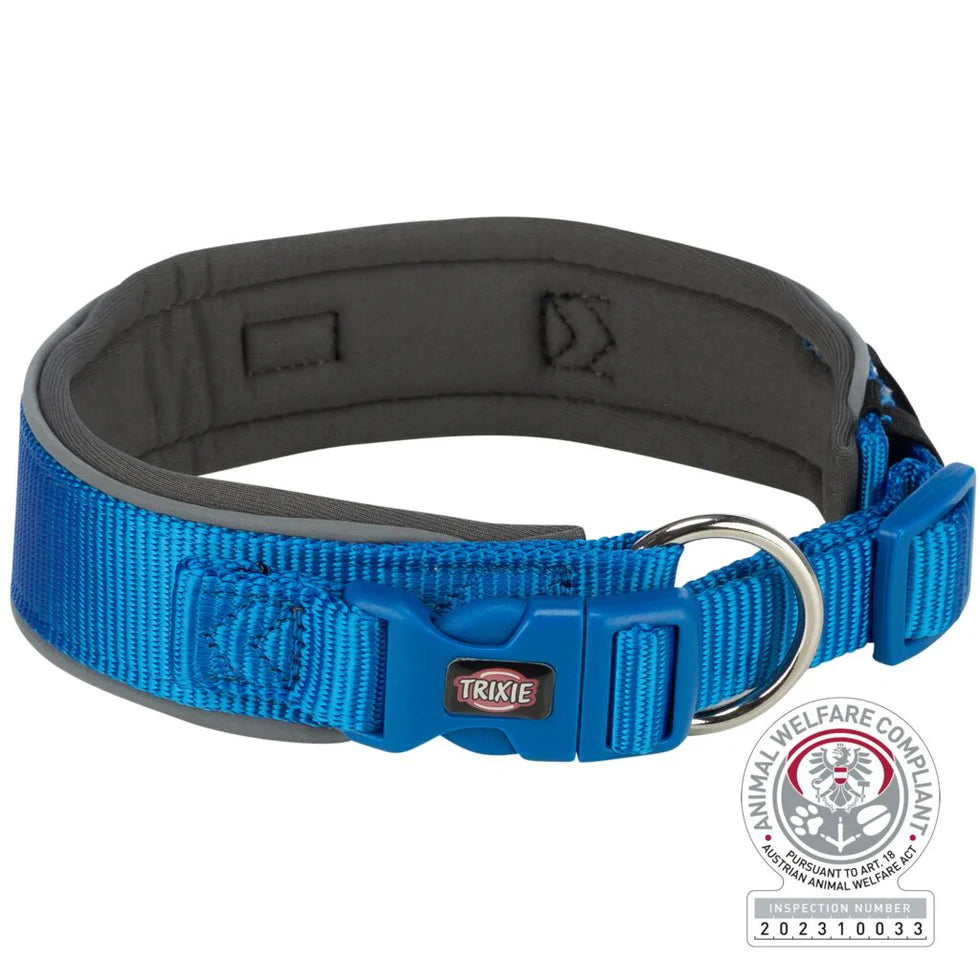 Trixie - Premium Halsband, extra breit, Royalblau/Grafit